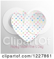 Clipart Of A Happy Valentines Day Greeting With A Polka Dot Heart Royalty Free Vector Illustration