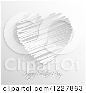 Clipart Of A Happy Valentines Day Greeting With A Scribble Heart In Grayscale Royalty Free Vector Illustration