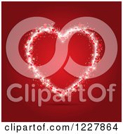Poster, Art Print Of Sparkly Valentine Heart Over Red