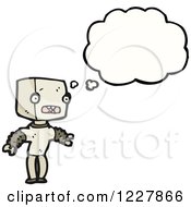 Clipart Of A Thinking Robot Royalty Free Vector Illustration