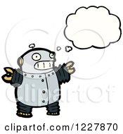 Clipart Of A Thinking Robot Royalty Free Vector Illustration