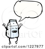Clipart Of A Talking Milk Carton Royalty Free Vector Illustration by lineartestpilot