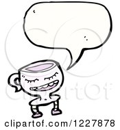 Clipart Of A Talking Pink Cup Royalty Free Vector Illustration by lineartestpilot