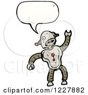 Clipart Of A Talking Robot Royalty Free Vector Illustration