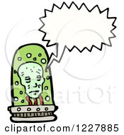 Clipart Of A Talking Brain In A Jar Royalty Free Vector Illustration