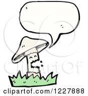 Clipart Of A Talking Mushroom Royalty Free Vector Illustration by lineartestpilot