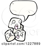 Clipart Of A Talking Marshmallow Royalty Free Vector Illustration