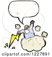 Clipart Of A Talking Wizard On A Cloud Royalty Free Vector Illustration by lineartestpilot
