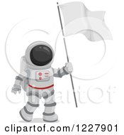 Poster, Art Print Of Astronaut In A Space Suit Carrying A Flag