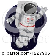 Poster, Art Print Of Astronaut Waving And Floating In Outer Space