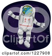 Clipart Of An Astronaut Floating In Outer Space Royalty Free Vector Illustration