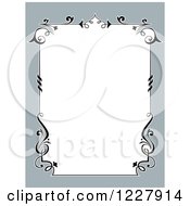 Poster, Art Print Of Border Of Vines And Gray Around White Space