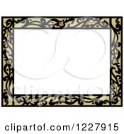 Poster, Art Print Of Border Of Floral Filagree Around White Text Space