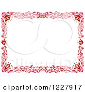 Poster, Art Print Of Border Of Red Heart Vines Around White Text Space