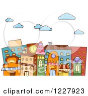 Poster, Art Print Of City With Colorful Buildings Under Clouds