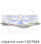 Poster, Art Print Of Hospital Building Facade With Ambulances