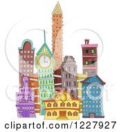 Poster, Art Print Of City With Colorful Buildings