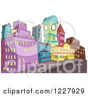 City With Colorful Buildings Along A Street