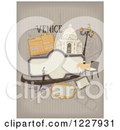 Venice Background With Venetian Items Over Stripes
