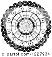 Clipart Of A Black And White Doily Design Royalty Free Vector Illustration