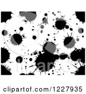 Clipart Of A Seamless Background Of Black Splatters On White Royalty Free Vector Illustration