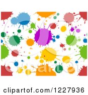 Seamless Background Of Colorful Splatters On White