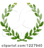 Clipart Of A Laurel Wreath Of Green Branches Royalty Free Vector Illustration