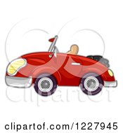 Clipart Of A Red Convertible Car Royalty Free Vector Illustration