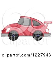 Clipart Of A Pink Car With A Spoiler Royalty Free Vector Illustration
