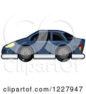 Clipart Of A Blue Car With Dark Windows Royalty Free Vector Illustration