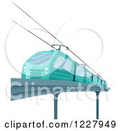 Poster, Art Print Of Blue Electric Train