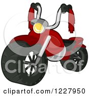 Clipart Of A Red Toy Motorcycle With Tassels Royalty Free Vector Illustration