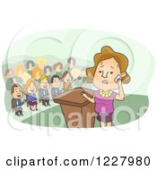 Poster, Art Print Of Sweating Woman Nervous About Giving A Speech