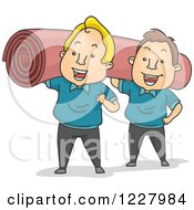 Clipart Of Male Carpet Installers Royalty Free Vector Illustration
