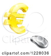 Poster, Art Print Of 3d Golden Euro Symbol Connected To A Computer Mouse