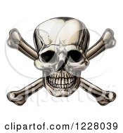 Clipart Of A Jolly Roger Skull Over Crossbones Royalty Free Vector Illustration