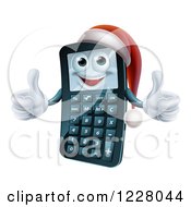 Poster, Art Print Of Happy Christmas Calculator Holding A Thumb Up