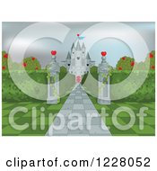 Clipart Of A Castle With Hearts In Wonderland Royalty Free Vector Illustration