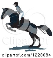 Poster, Art Print Of Equestrian On A Leaping Horse
