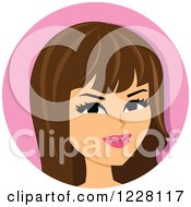Clipart Of A Skeptical Brunette Woman Avatar Royalty Free Vector Illustration