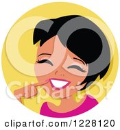 Clipart Of A Young Woman Avatar Giggling Royalty Free Vector Illustration