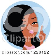 Clipart Of A Young Black Woman Avatar Pointing Royalty Free Vector Illustration