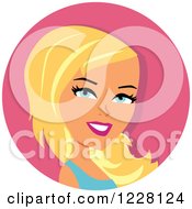 Clipart Of A Young Blond Woman Avatar With Ice Blue Eyes Royalty Free Vector Illustration