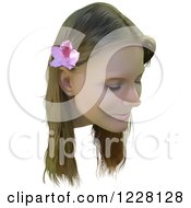 Clipart Of A Young Woman With A Flower In Her Hair Royalty Free Vector Illustration