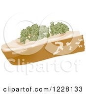 Clipart Of A Piece Of Bread With Cheese And Garnish Royalty Free Vector Illustration