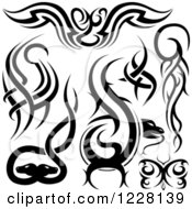 Poster, Art Print Of Black And White Tribal Tattoo Designs