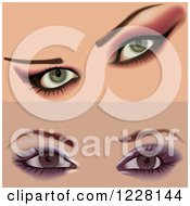 Clipart Of Female Eyes With Makeup Royalty Free Vector Illustration