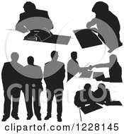 Poster, Art Print Of Black And White Silhouetted Business Men