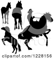 Poster, Art Print Of Silhouetted Cowboy And Horses