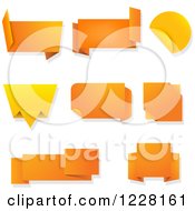 Clipart Of Orange Origami Labels Royalty Free Vector Illustration